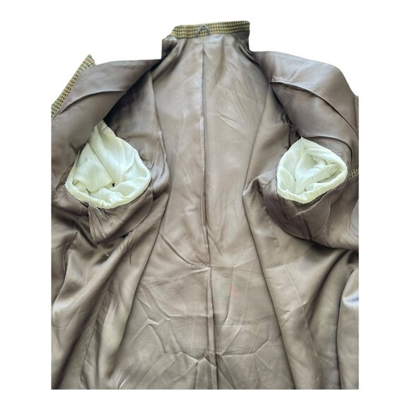 David G. Cotugno Mens 2 Button Silk Wool Blazer Jacket Beige Yellow Houndstooth - Picture 10 of 14